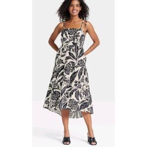 Who What Wear NWT Batik Floral Birch Sleeveless Sundress Black White Size 4X